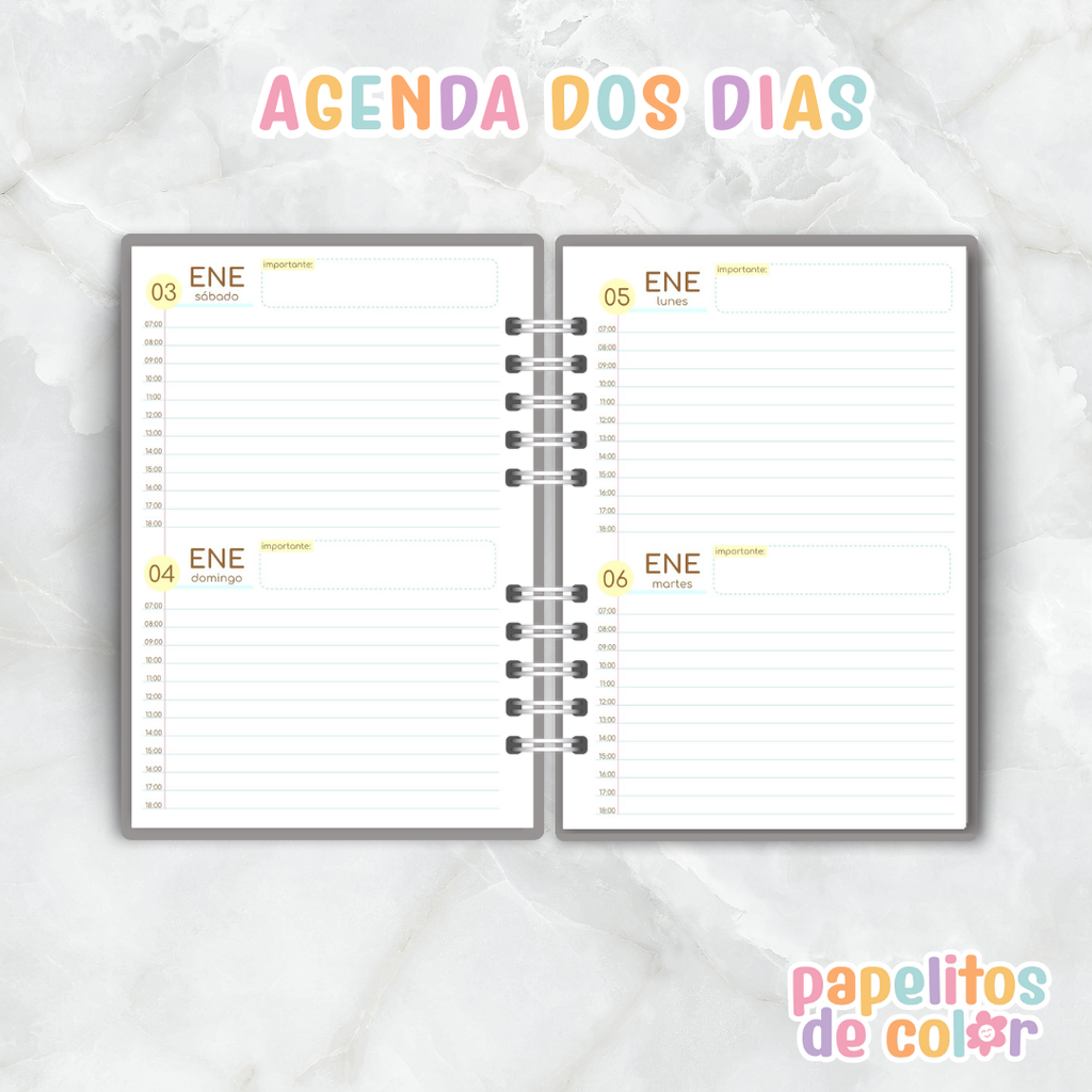 Agenda Comforta 2026 – 2 días por página 🌿✨