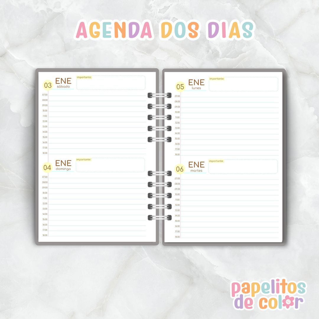Agenda Comforta 2026 – 2 días por página 🌿✨