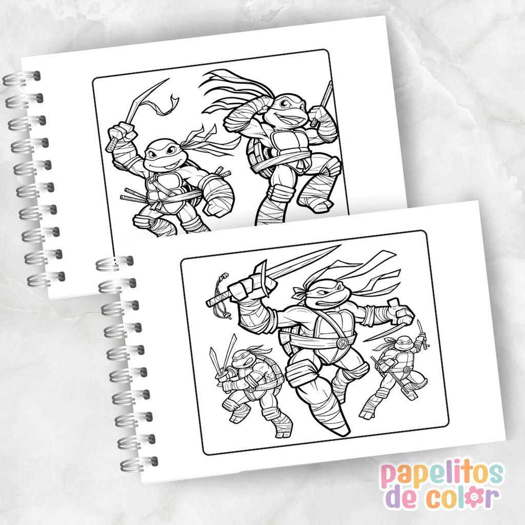 🐢🥷 Cuaderno para pintar Tortugas Ninja 🥷🐢