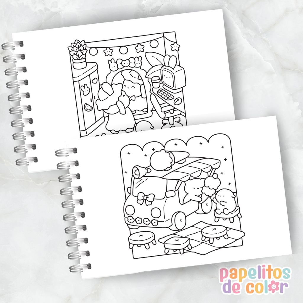 🎨💖Libro para pintar Kawaii Day Dream 🌈💭✨