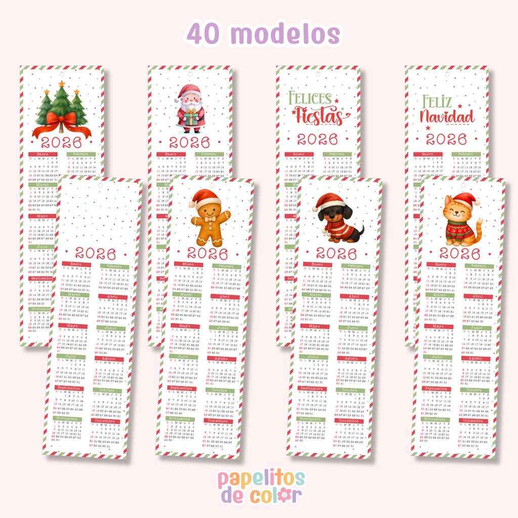 🎄✨ Marcapáginas Calendarios Navideños ✨📖