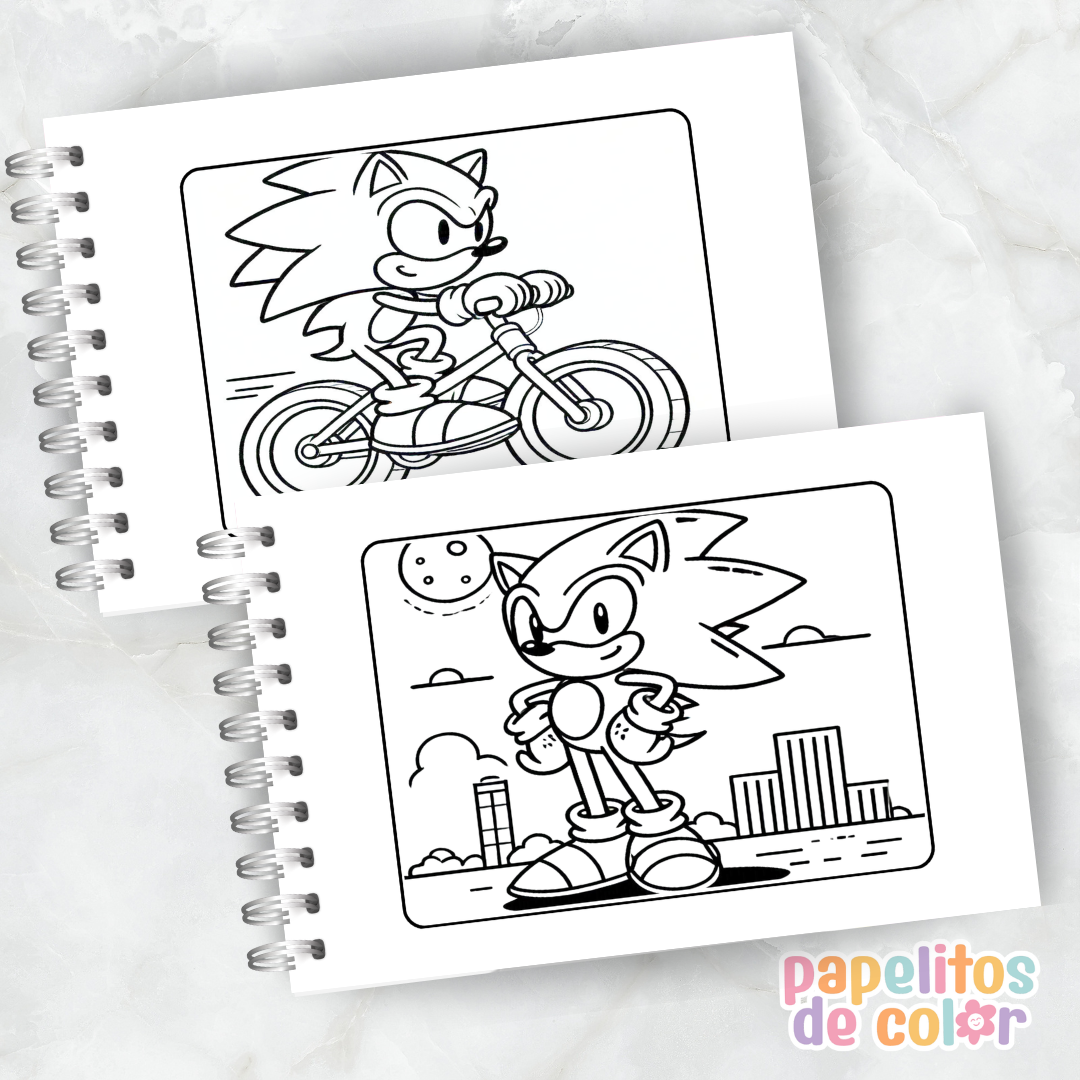 💙🎶 Libro para pintar Sonic ⚡🎨