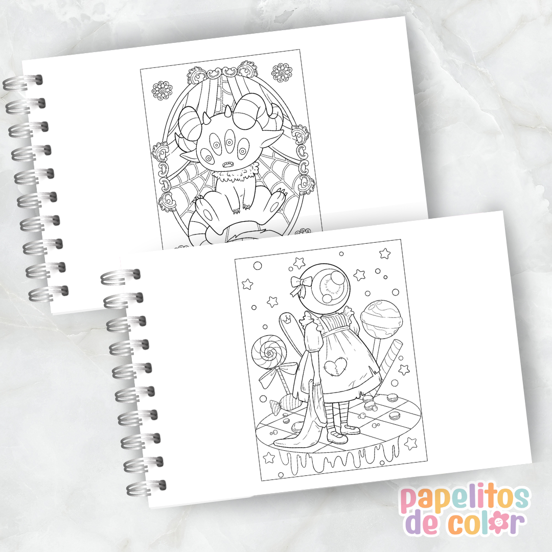 🖤✨ Cuaderno para pintar Adorable Goth ✨🎨