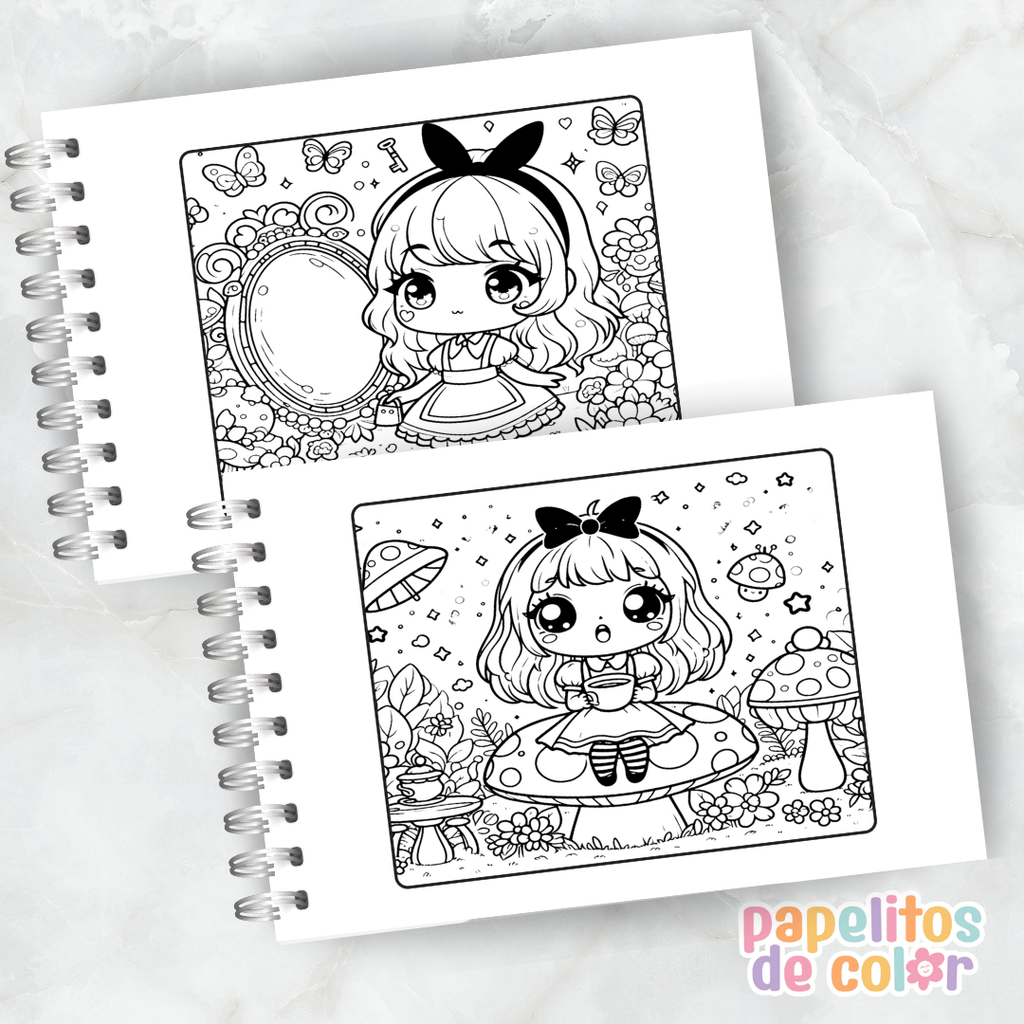 🐇🎩 Cuaderno para pintar Alicia 🎩🐇