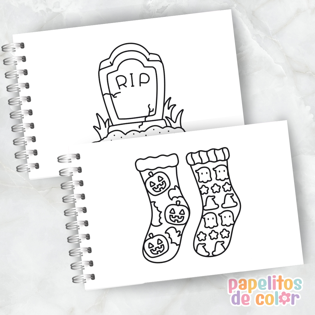 🎃🖤 Cuaderno para pintar Halloween Vibes ✨🎨