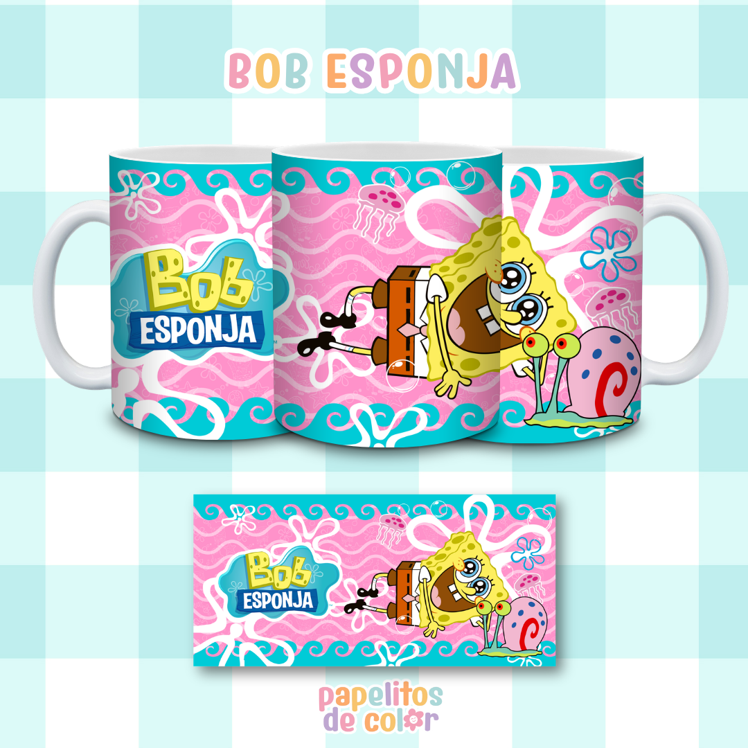 ☕🍍 Diseños para Tazas Bob Esponja ✨🫧