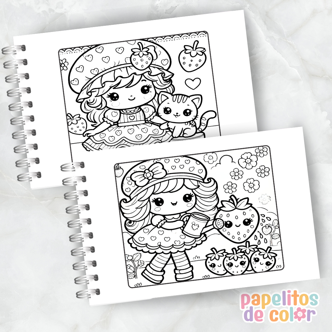 🍓💖 Cuaderno para pintar Frutillita💖🍓