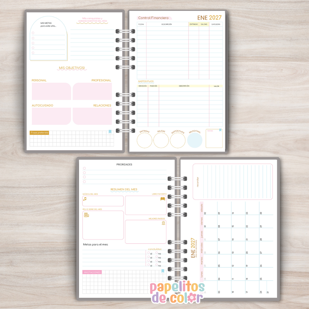 🌿✨ Agenda Comforta – 2 Días por Página 2027  📖💛