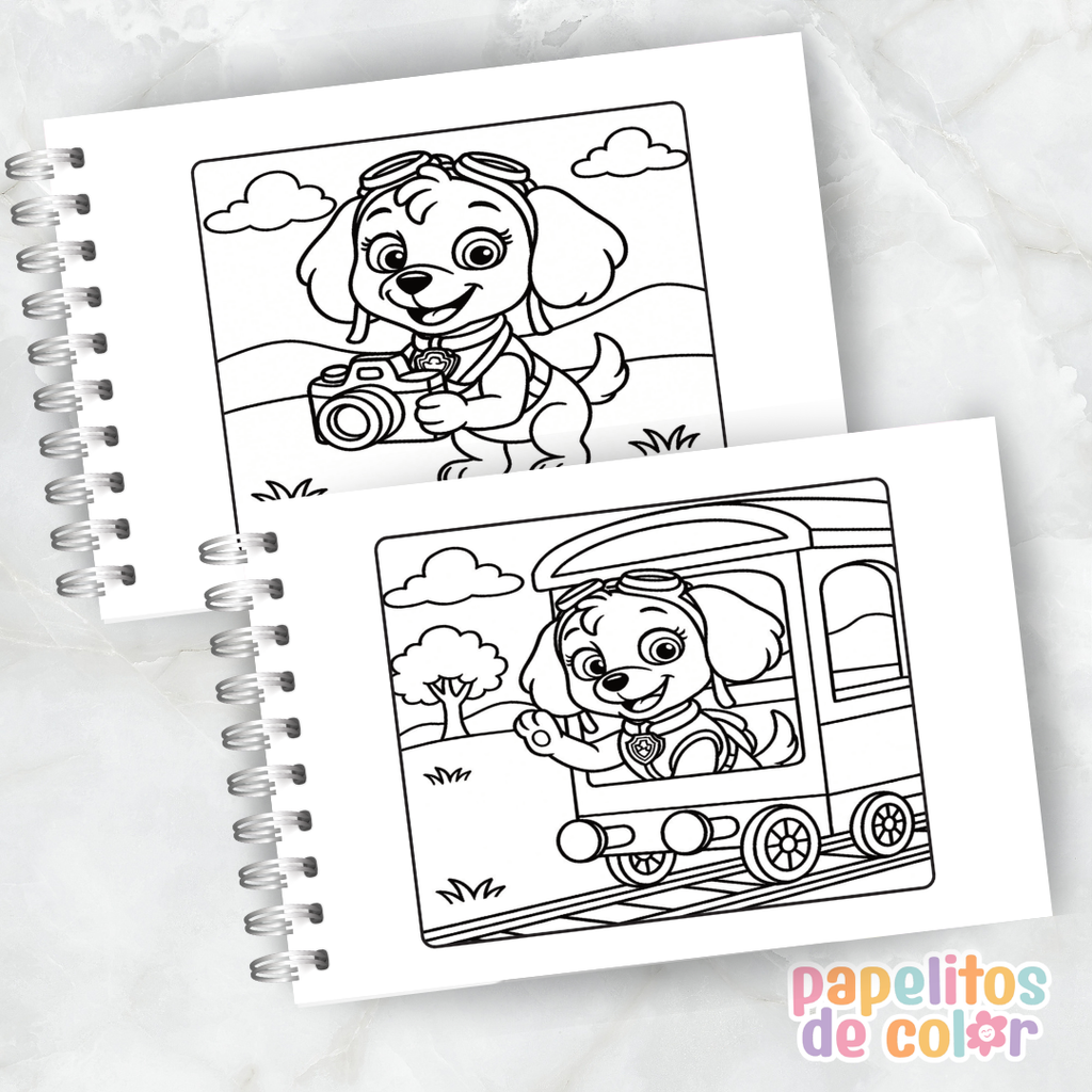 🐾🎶 Libro para pintar Skye (Paw Patrol) 💖🎨
