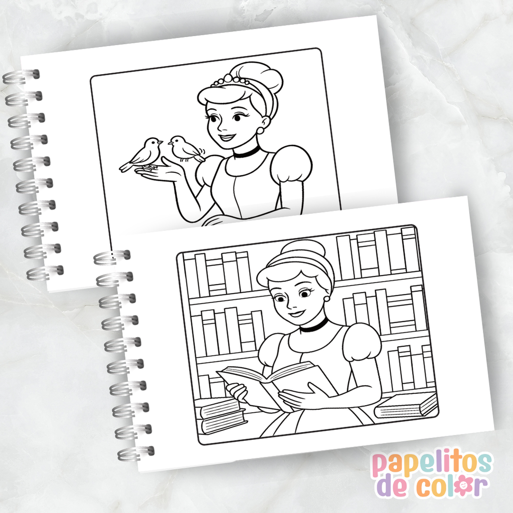 👠 Libro para pintar Cenicienta 👠