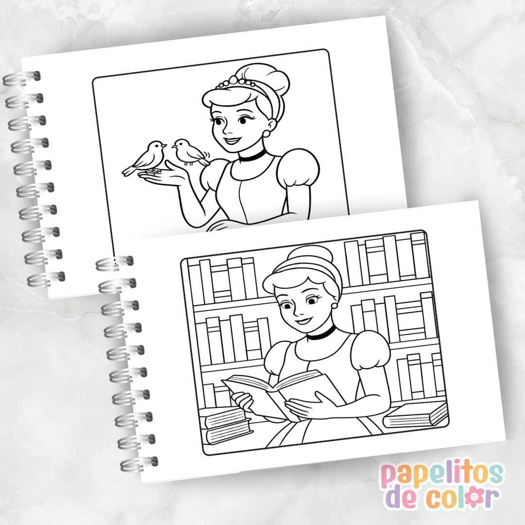 👠 Libro para pintar Cenicienta 👠