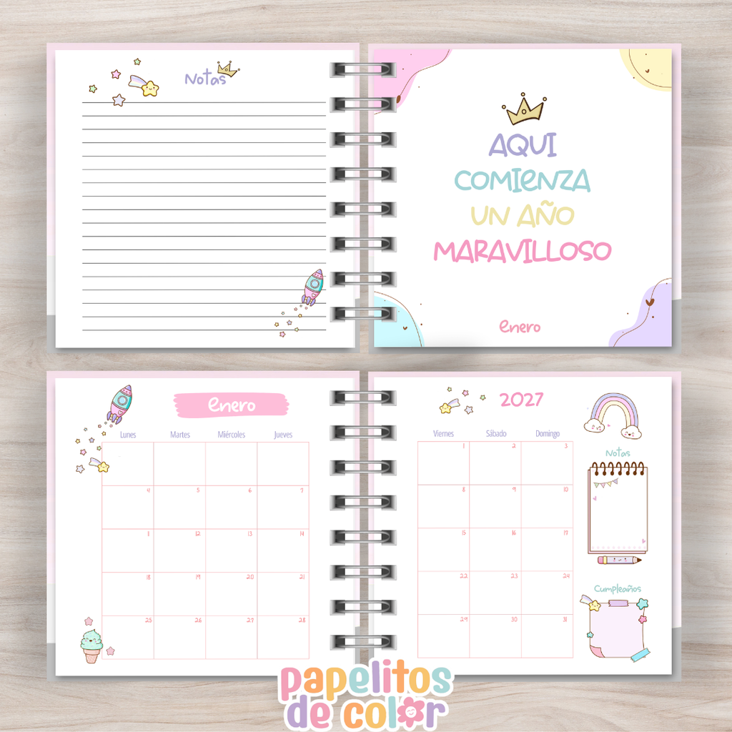 Agenda Pastel 2027 (15x15 cm) 🌸✨
