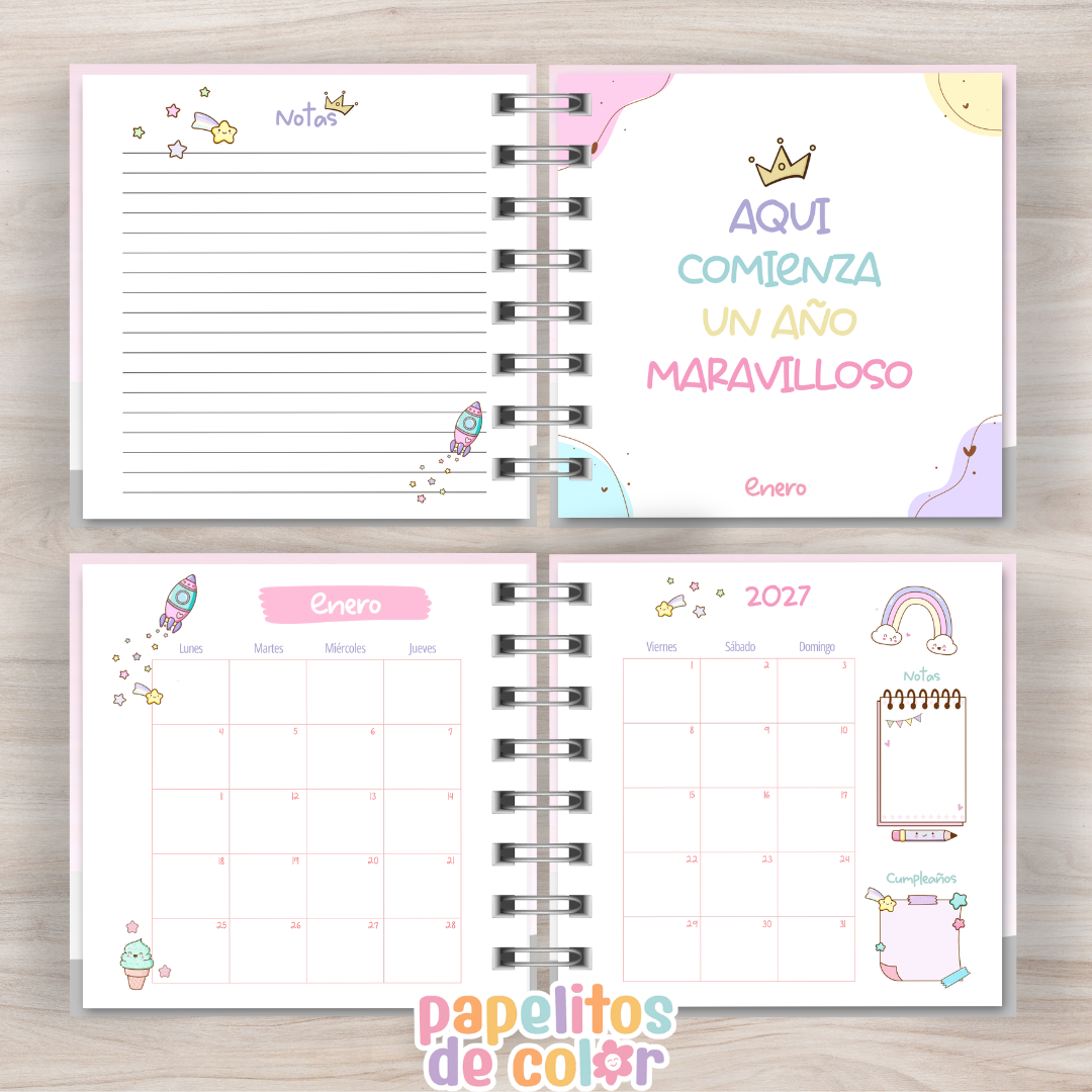 Agenda Pastel 2027 (15x15 cm) 🌸✨