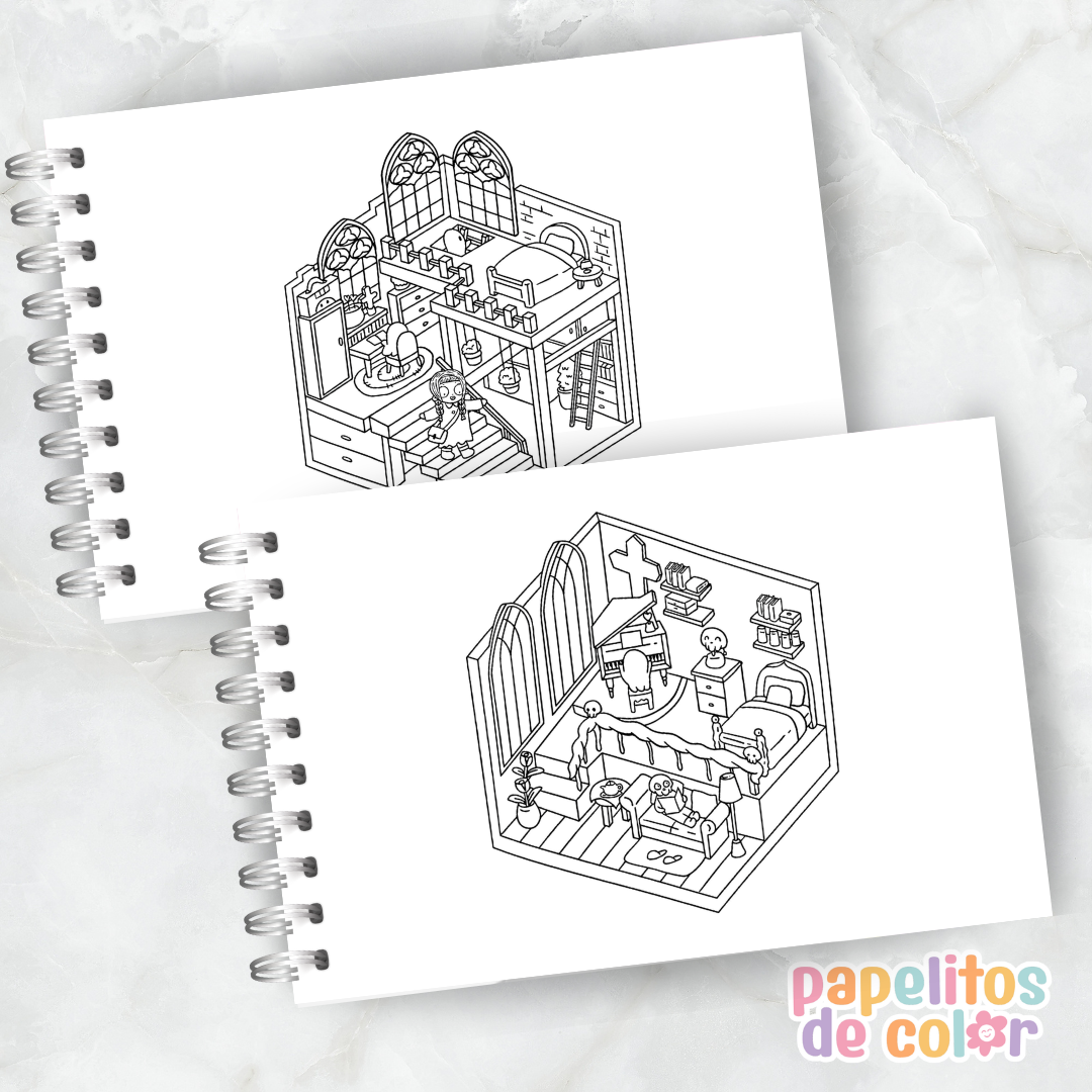 🕸️🖤 Cuaderno para pintar Spooky Room ✨🎨