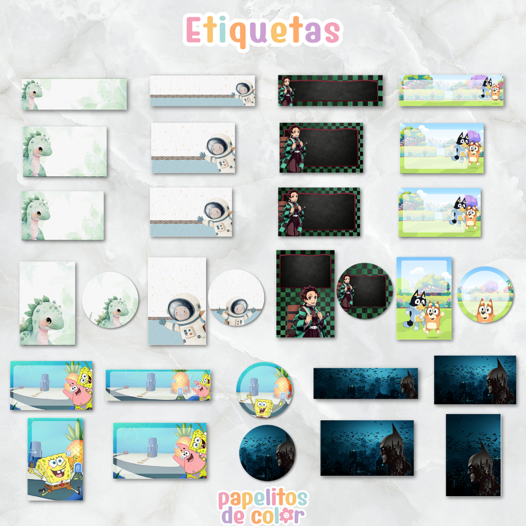 🎒Vol. 4 – Etiquetas Escolares | 69 Diseños🏷️