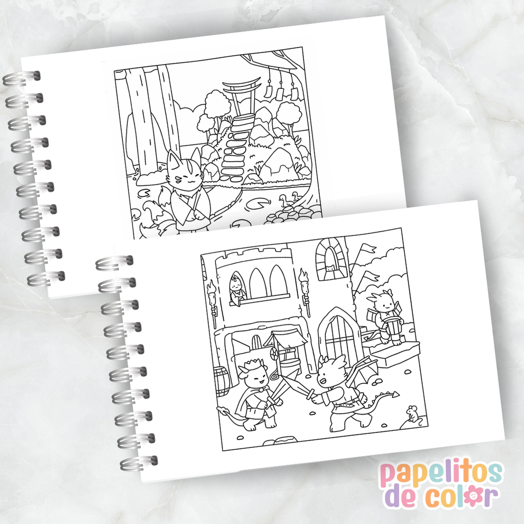 🧙‍♂️✨ Cuaderno para pintar mystical world ✨🐉