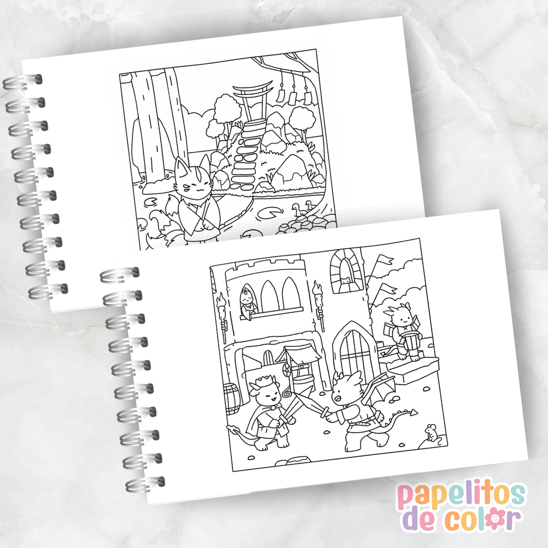 🧙‍♂️✨ Cuaderno para pintar mystical world ✨🐉