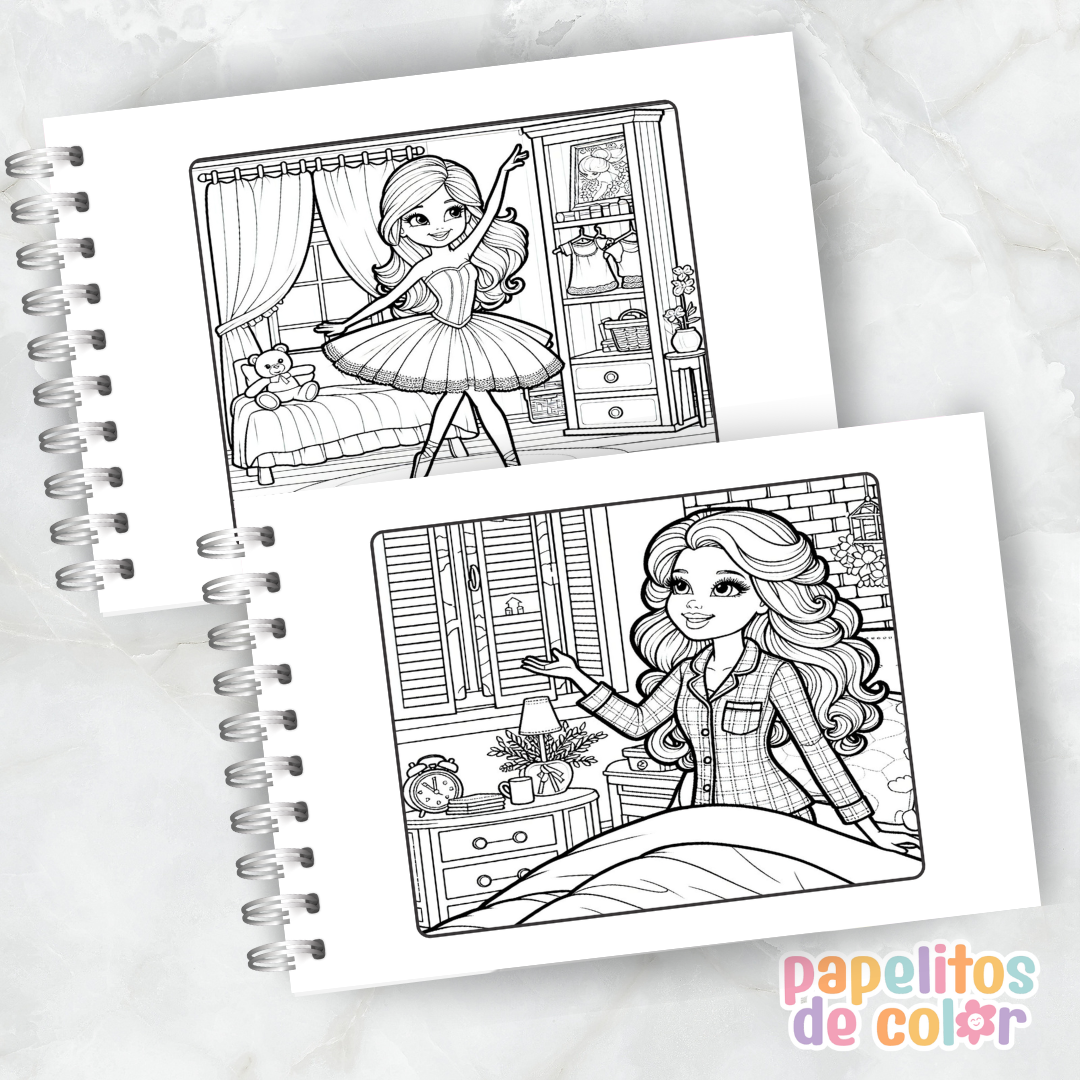 💖🎶 Libro para pintar Barbie 👗🎨