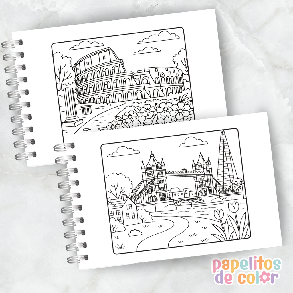 🌄 Libro para pintar Paisajes 🌄