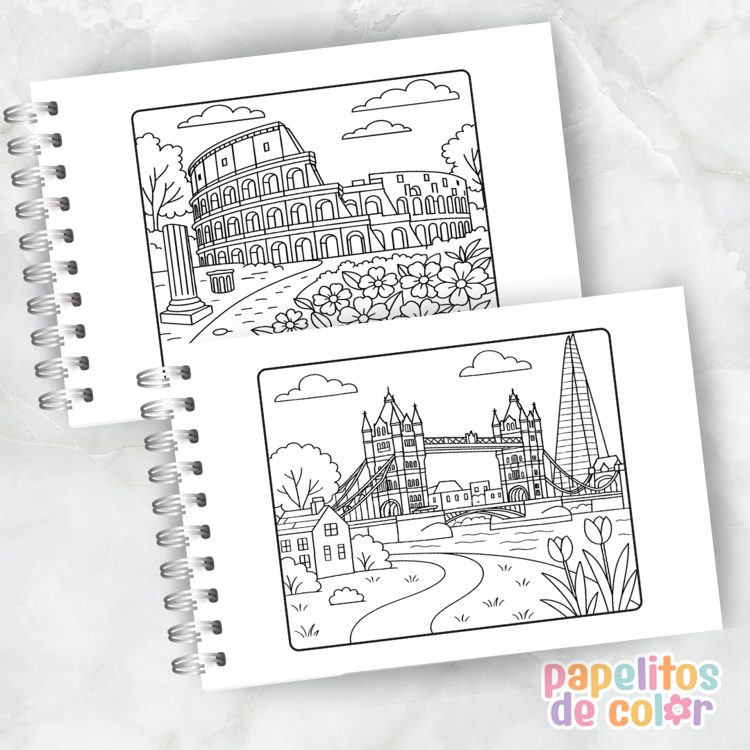 🌄 Libro para pintar Paisajes 🌄