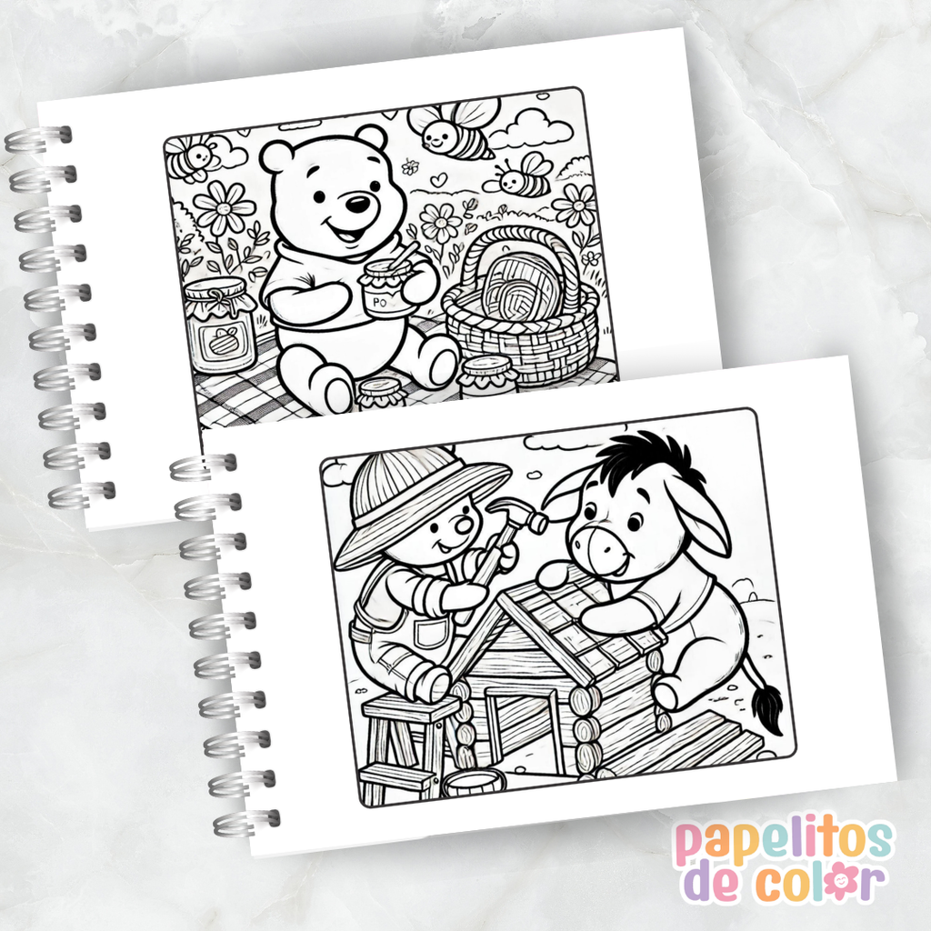 🍯🎶 Libro para pintar Pooh 🧸🎨