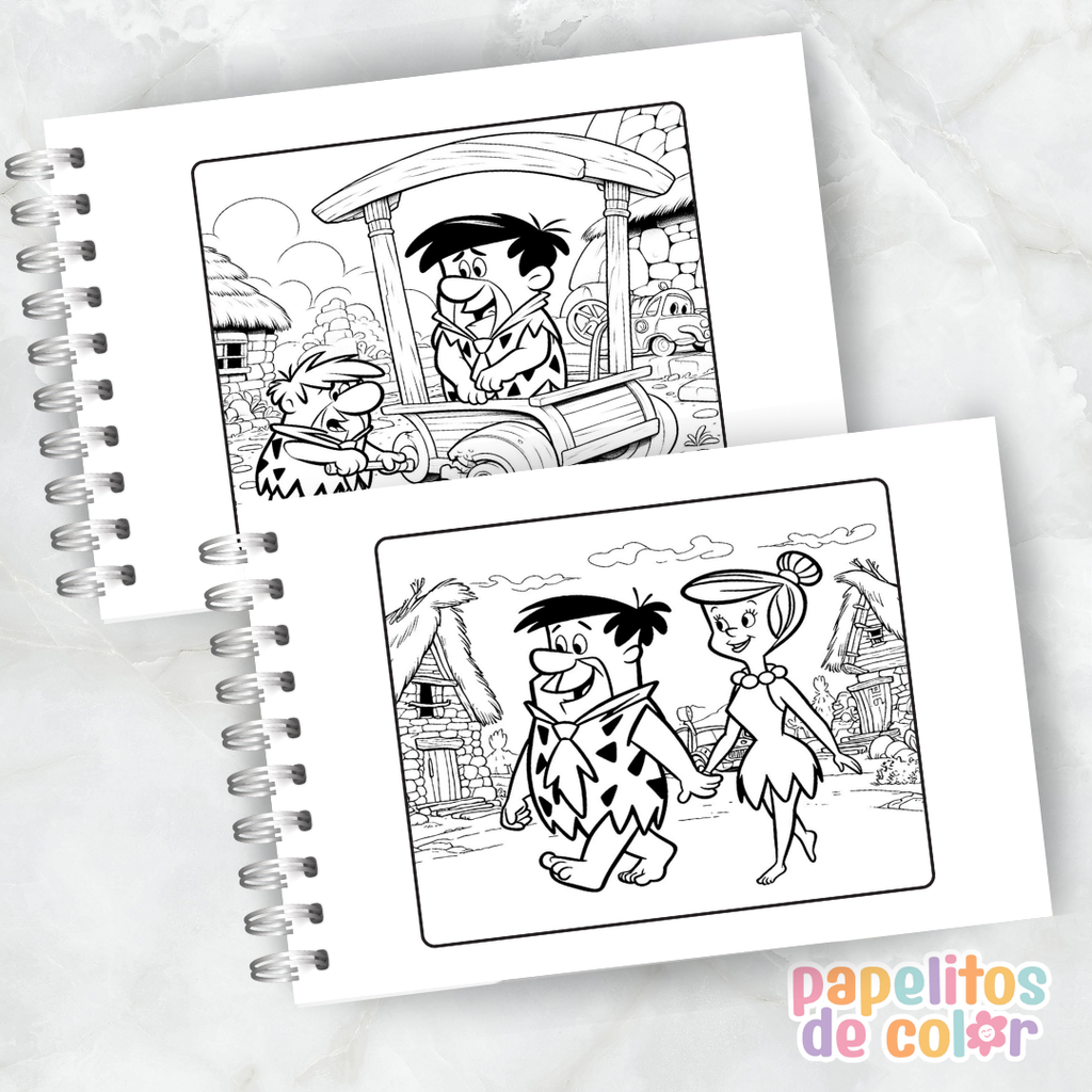 🎨 Libro para Pintar de Los Picapiedras 🦴🪨✨
