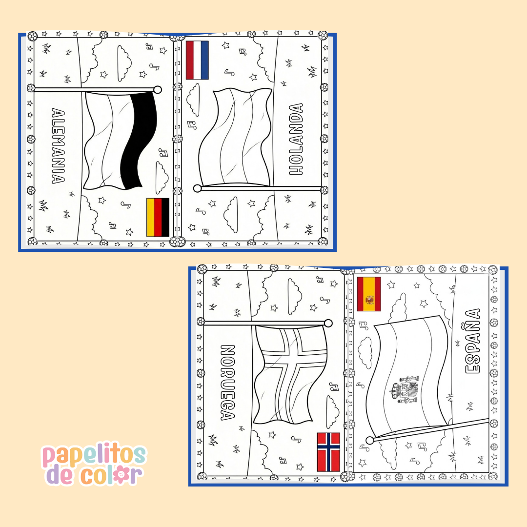 🌍⚽ Libro para Pintar Banderas – Mundial 2026 🎨✨