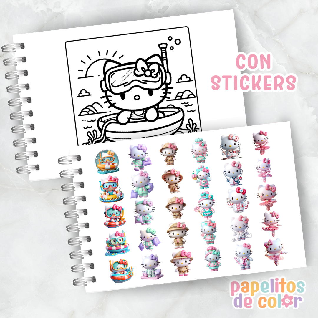 💖Libro para pintar Hello Kitty Vol. 2 🎀🐱✨