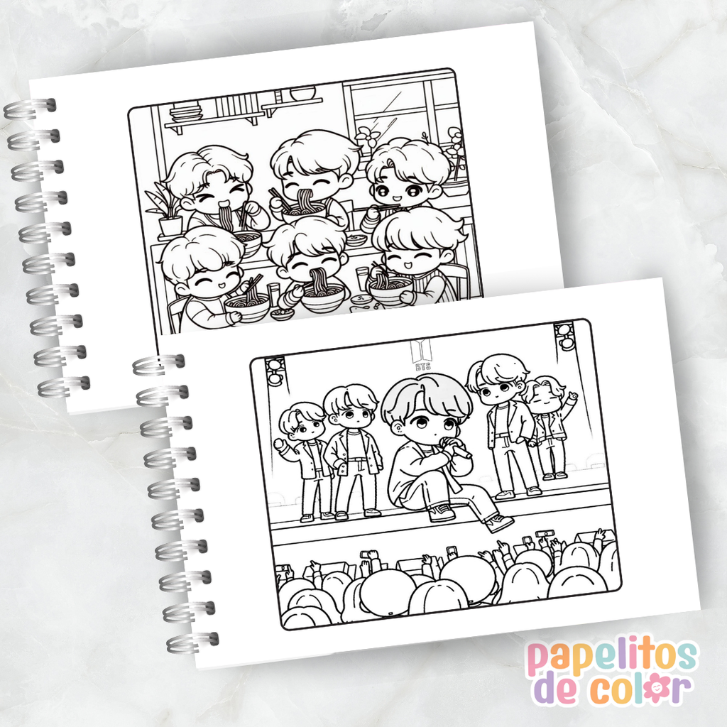 🎤✨ Cuaderno para pintar BTS ✨🎤