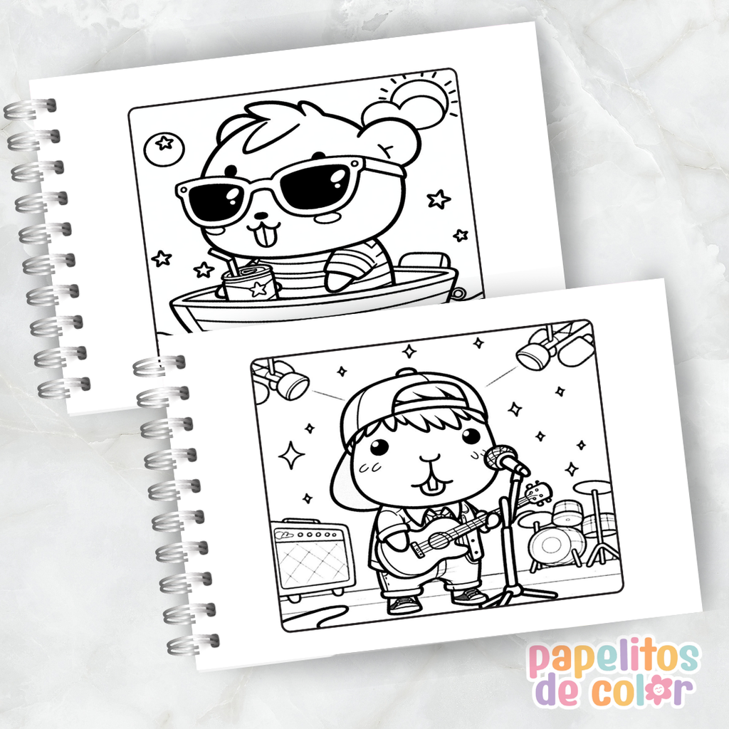🎨 Libro para Pintar de Capibaras Vol. 4 🦫🌸✨