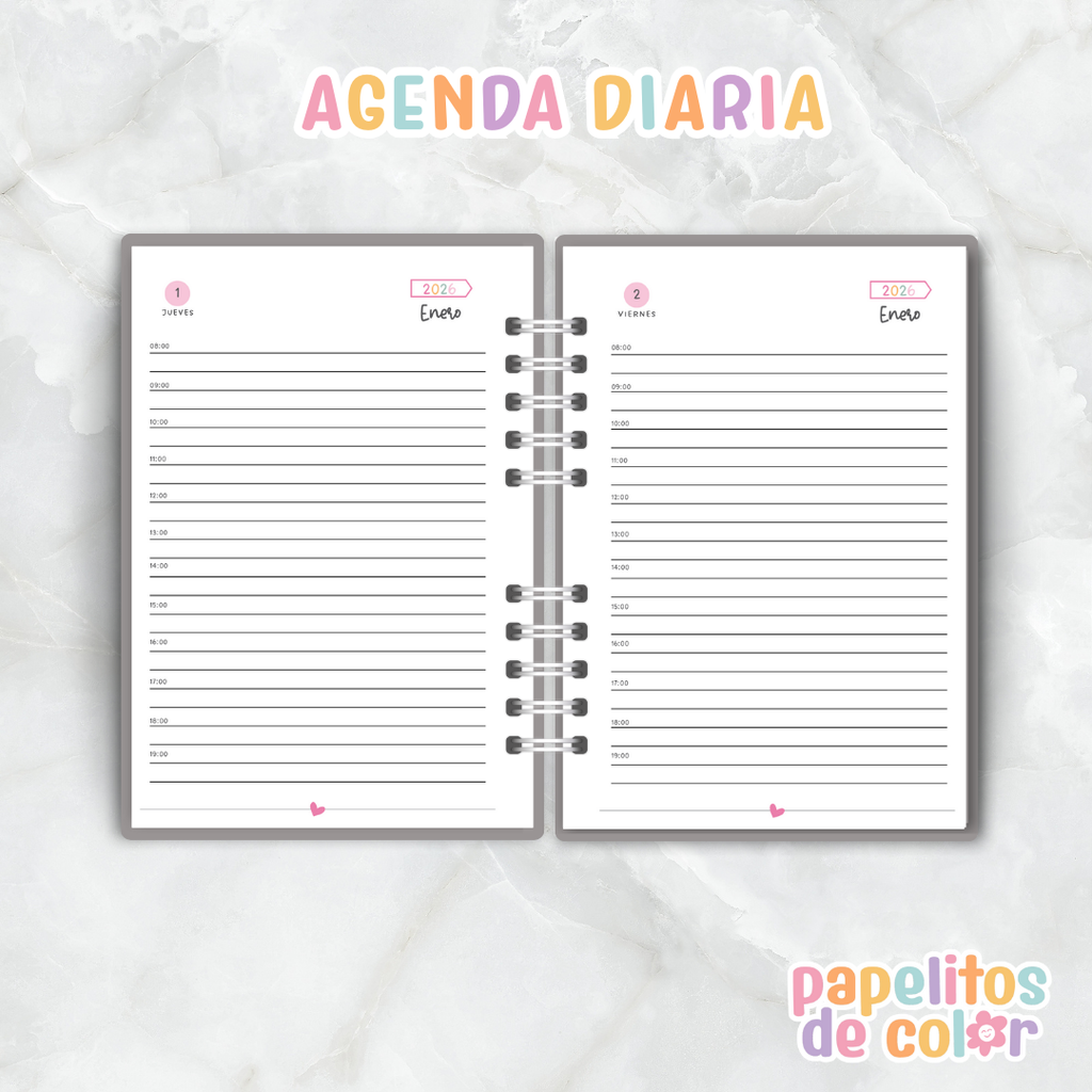 Agenda Diaria Allegra 2026 ✨