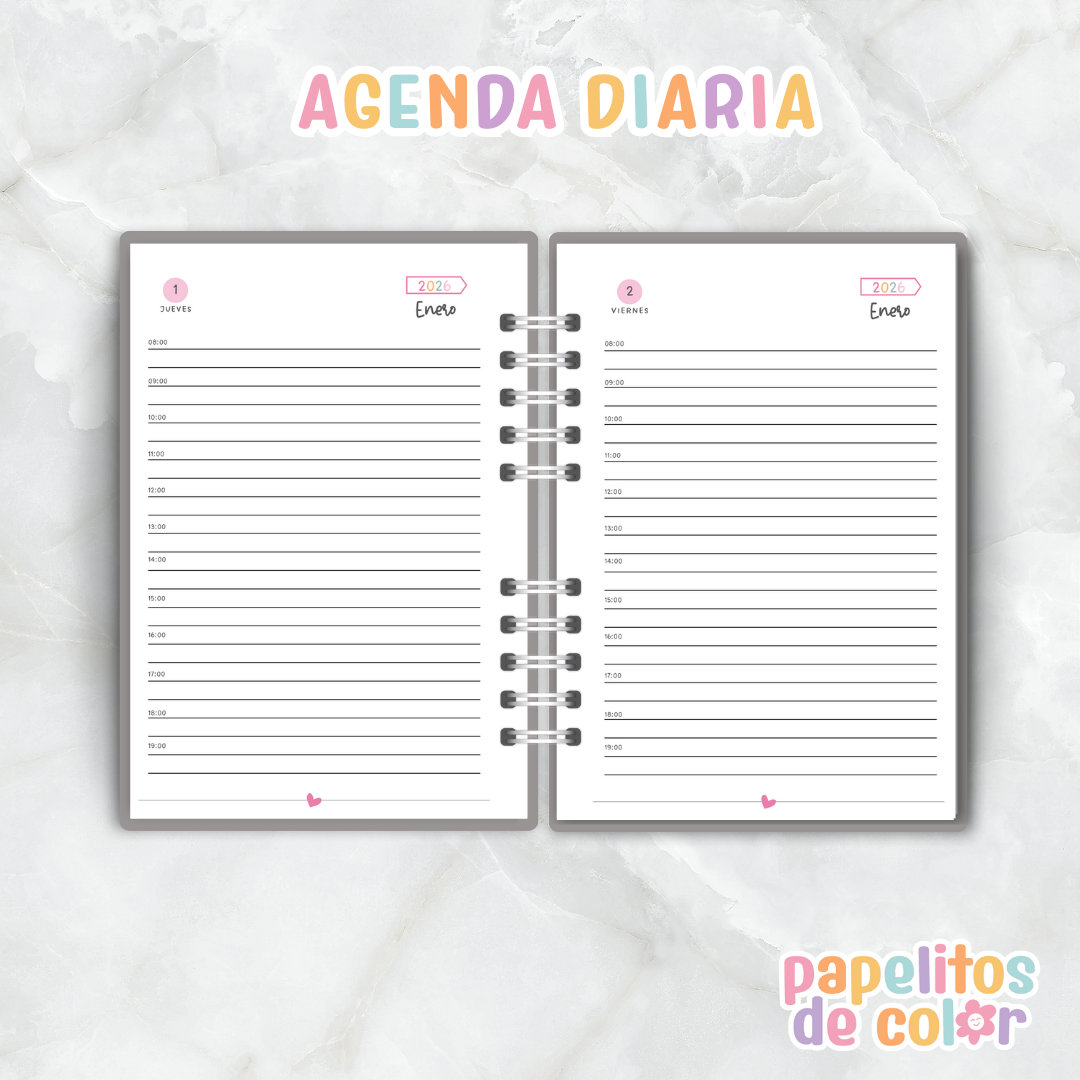 Agenda Diaria Allegra 2026 ✨