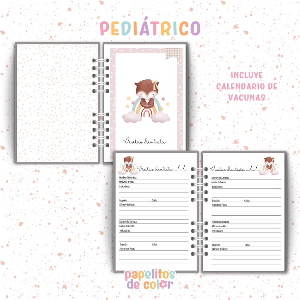 🦉 Cuaderno Pediátrico - Buhita 💕
