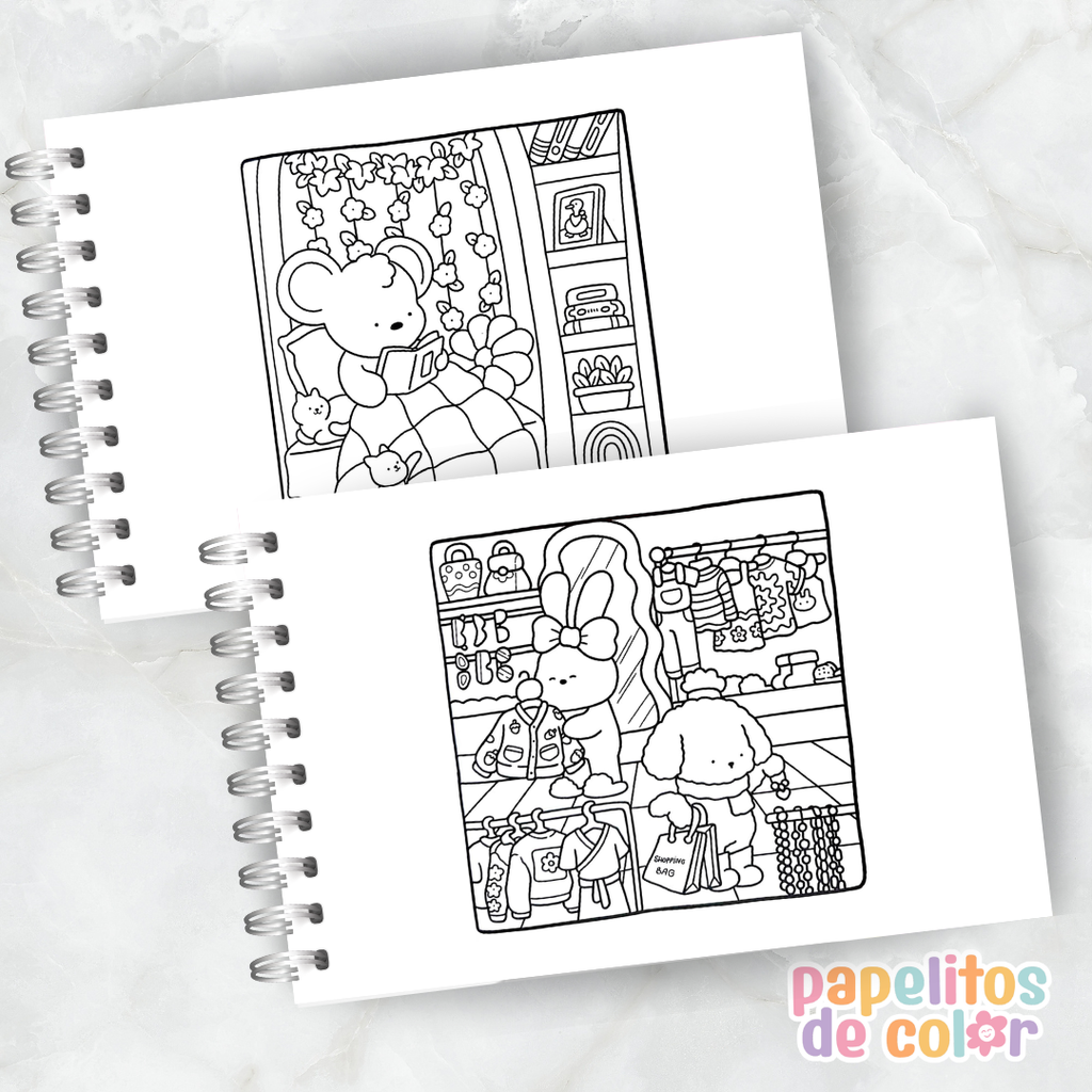 🤎🎨Libro para pintar Cozy Friends 🧸🐾✨