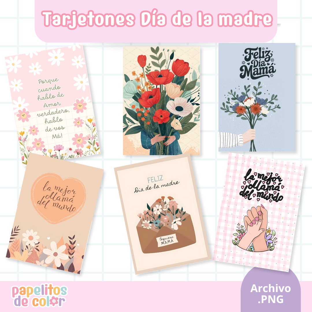 30 Tarjetones para el Día de la Madre 💐✨