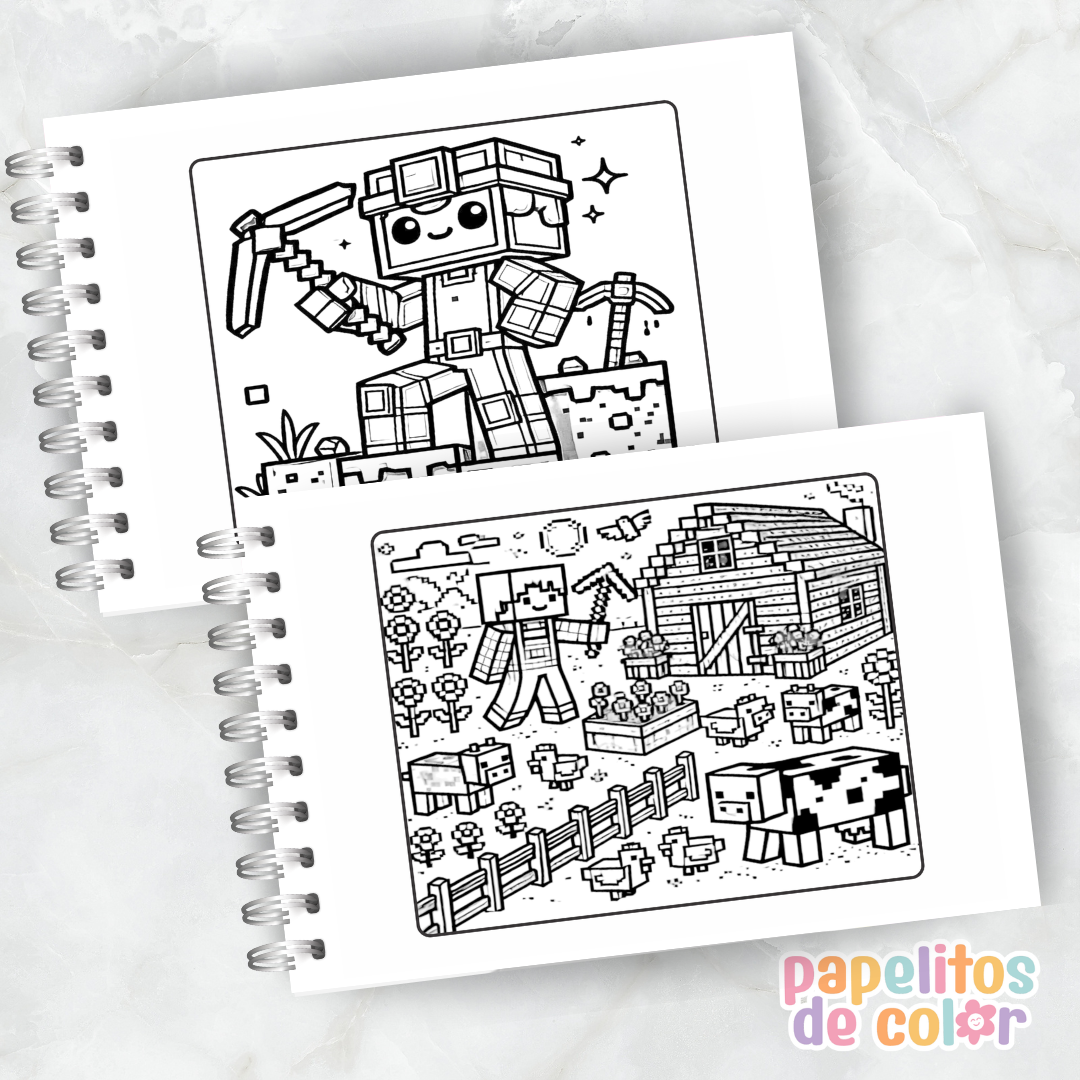 ⛏️🟩 Cuaderno para pintar Minecraft 🟩🎨