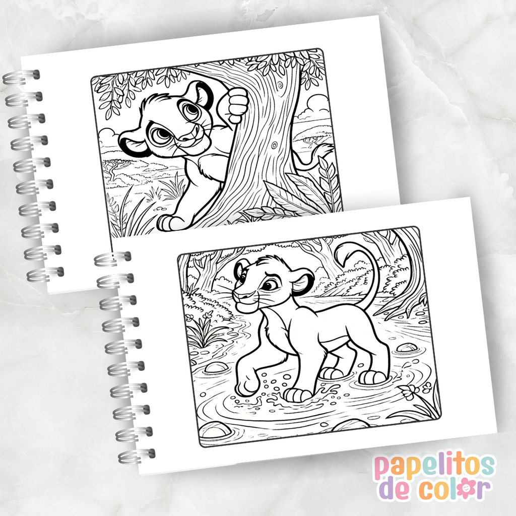 🦁🌿 Cuaderno para pintar Rey León 🌿🦁