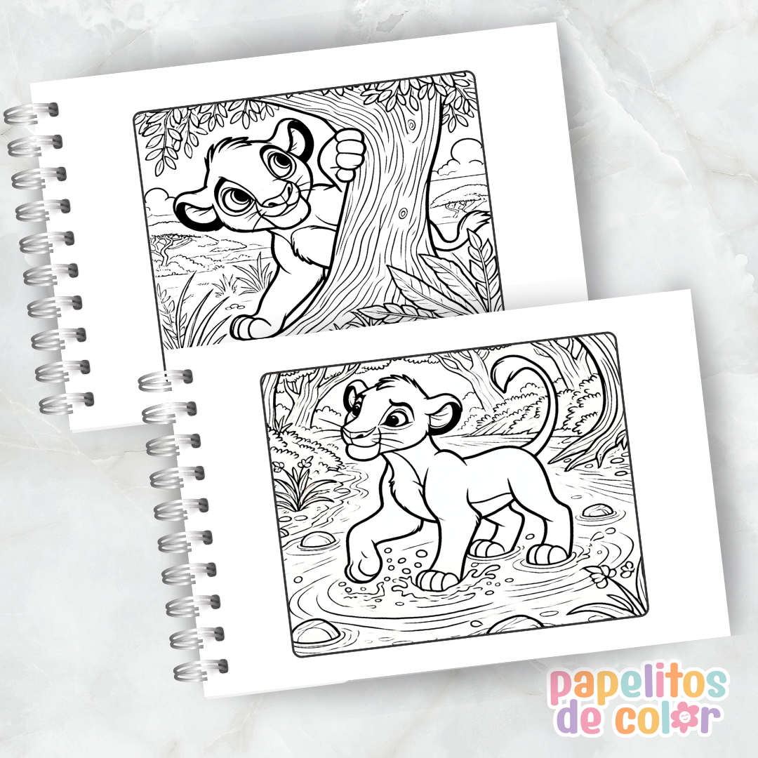 🦁🌿 Cuaderno para pintar Rey León 🌿🦁