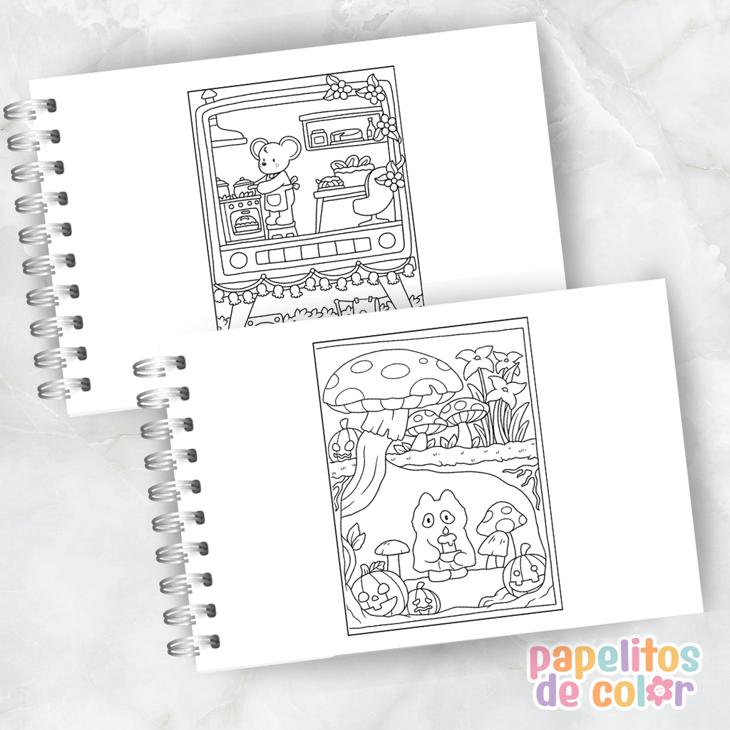 🏡☁️ Libro para Pintar Cozy Spaces ✨🎨