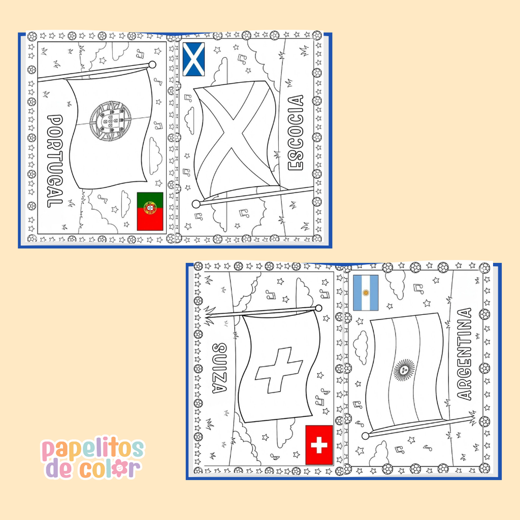 🌍⚽ Libro para Pintar Banderas – Mundial 2026 🎨✨