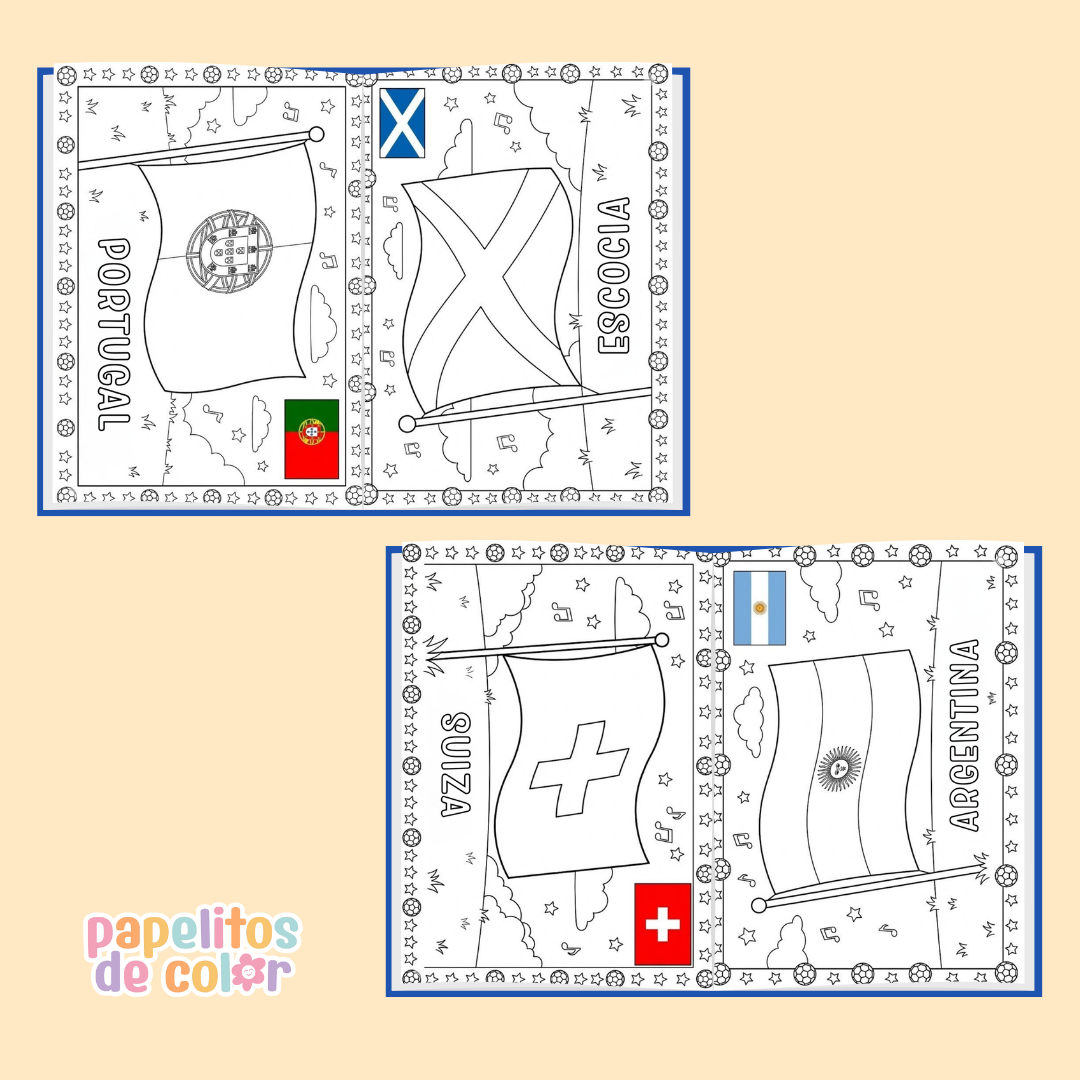 🌍⚽ Libro para Pintar Banderas – Mundial 2026 🎨✨