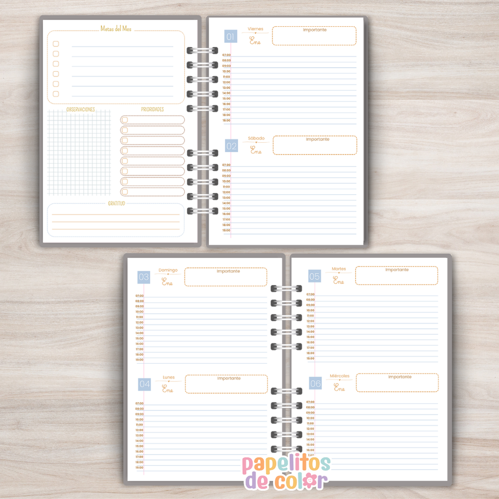 📔Agenda Melina -  2 Días por Hoja 💕