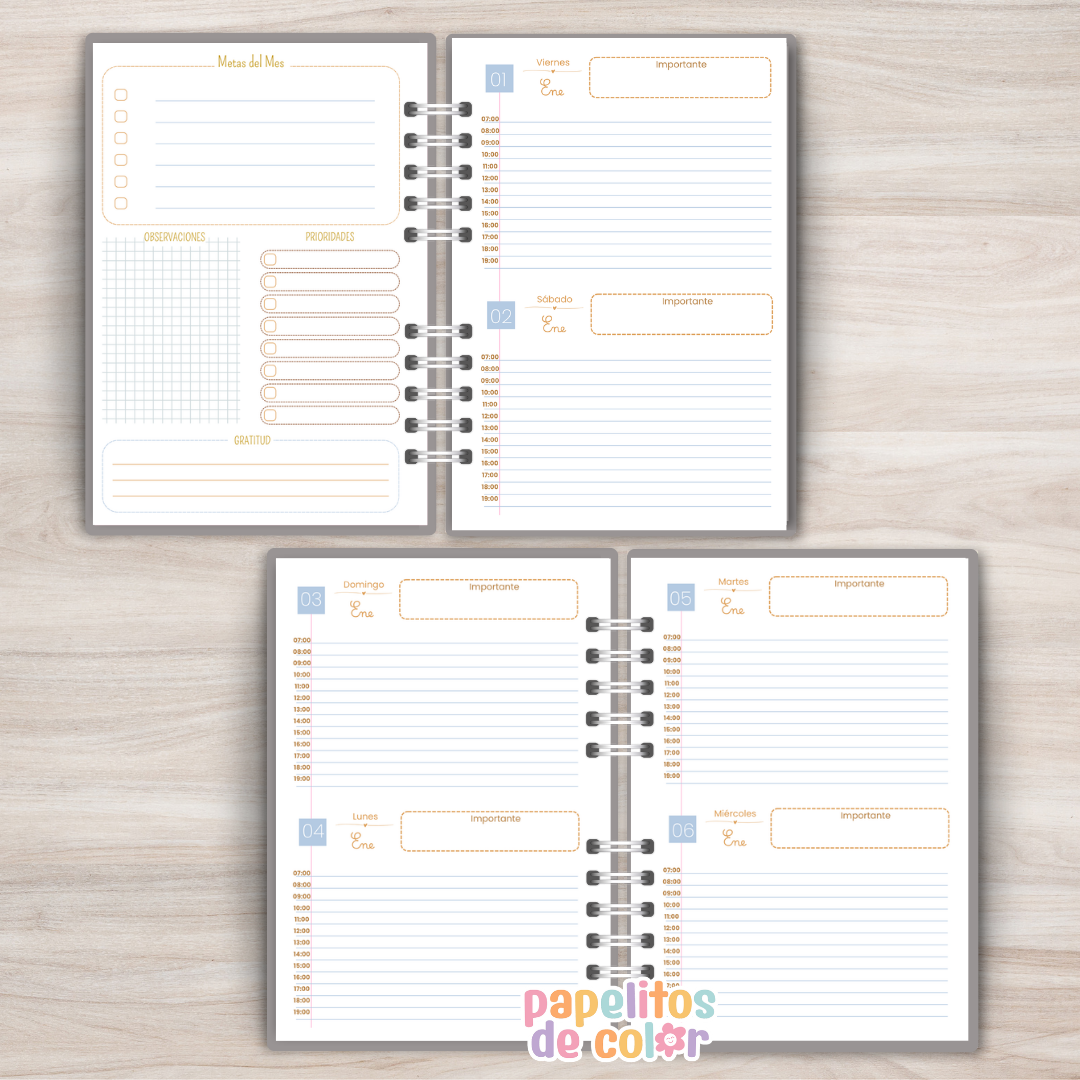 📔Agenda Melina -  2 Días por Hoja 💕