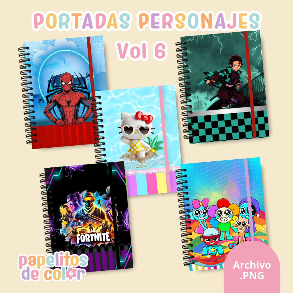 📚✨ Combo Portadas Personajes – Vol. 6 🎨💖