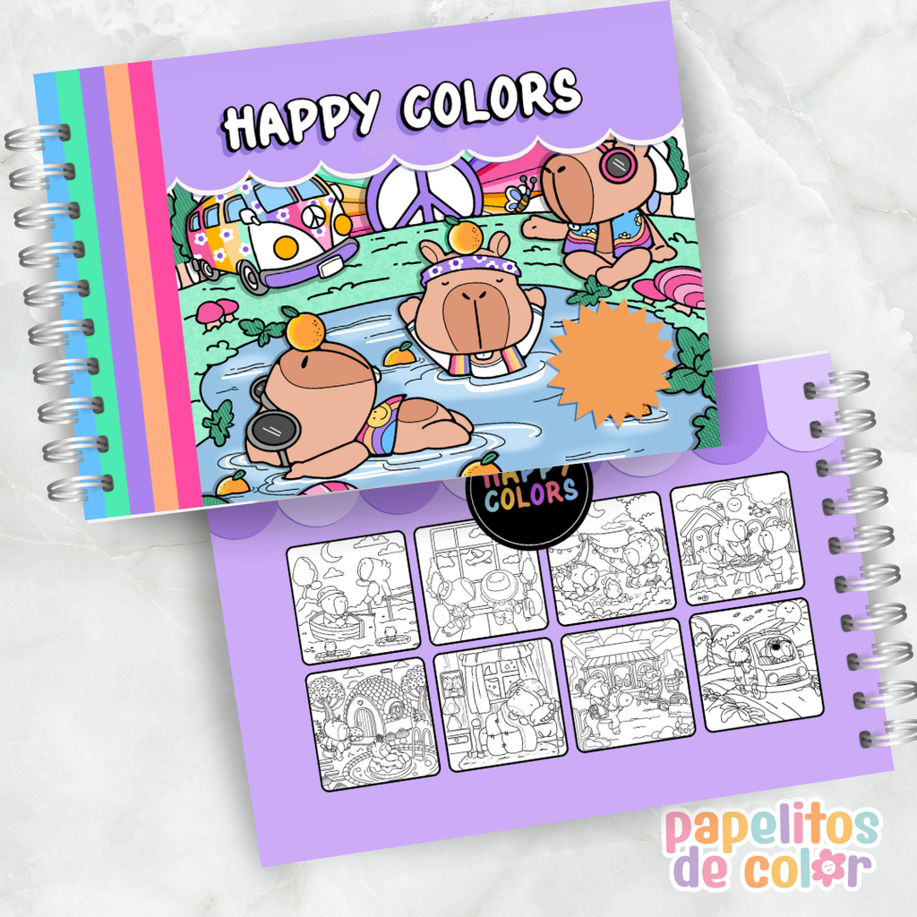🦫 Cuaderno para Pintar Happy Capibaras✨