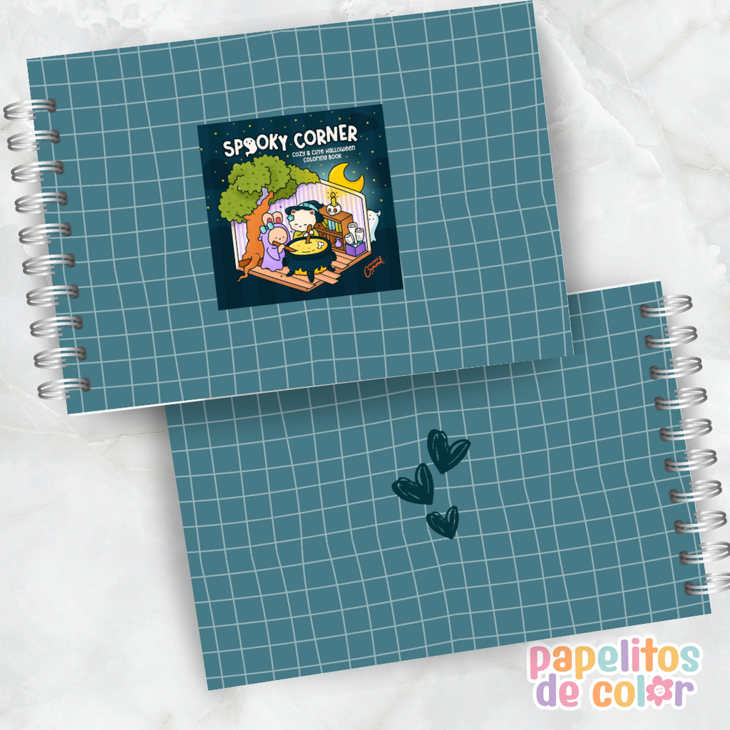 🎃🖍️Libro para pintar Spooky Corner 👻🕸️✨