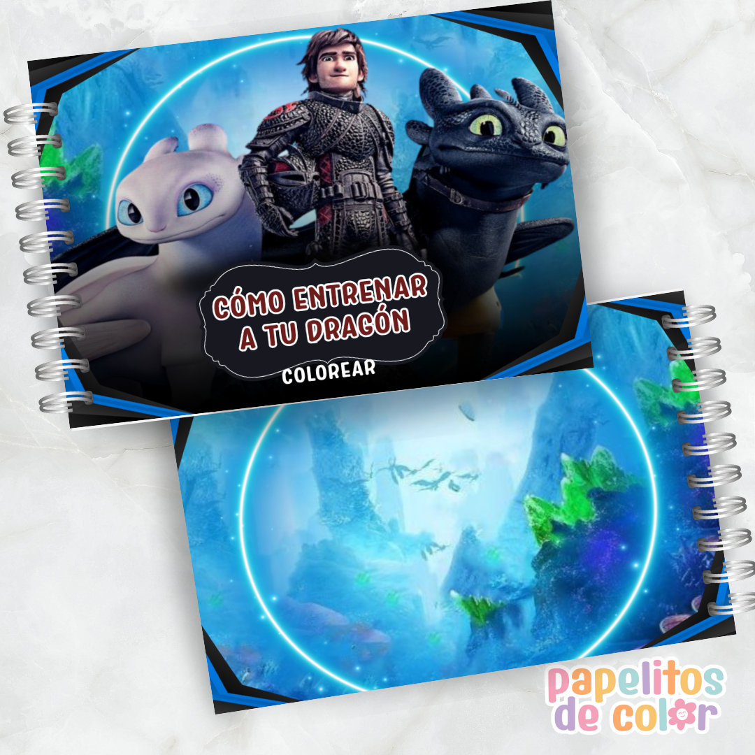 🐉 Libro para pintar Cómo entrenar a tu dragón 🐉