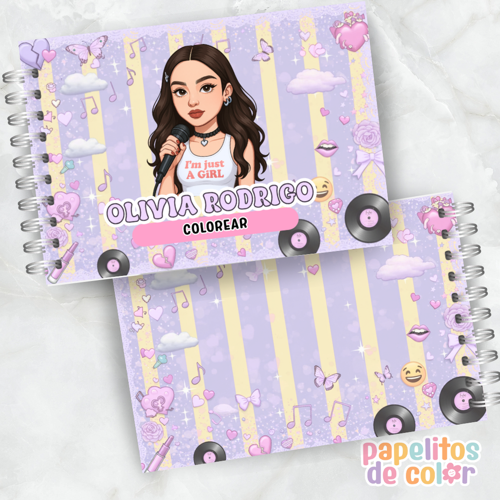 🎤🎶 Libro para pintar Olivia Rodrigo 💜🎨