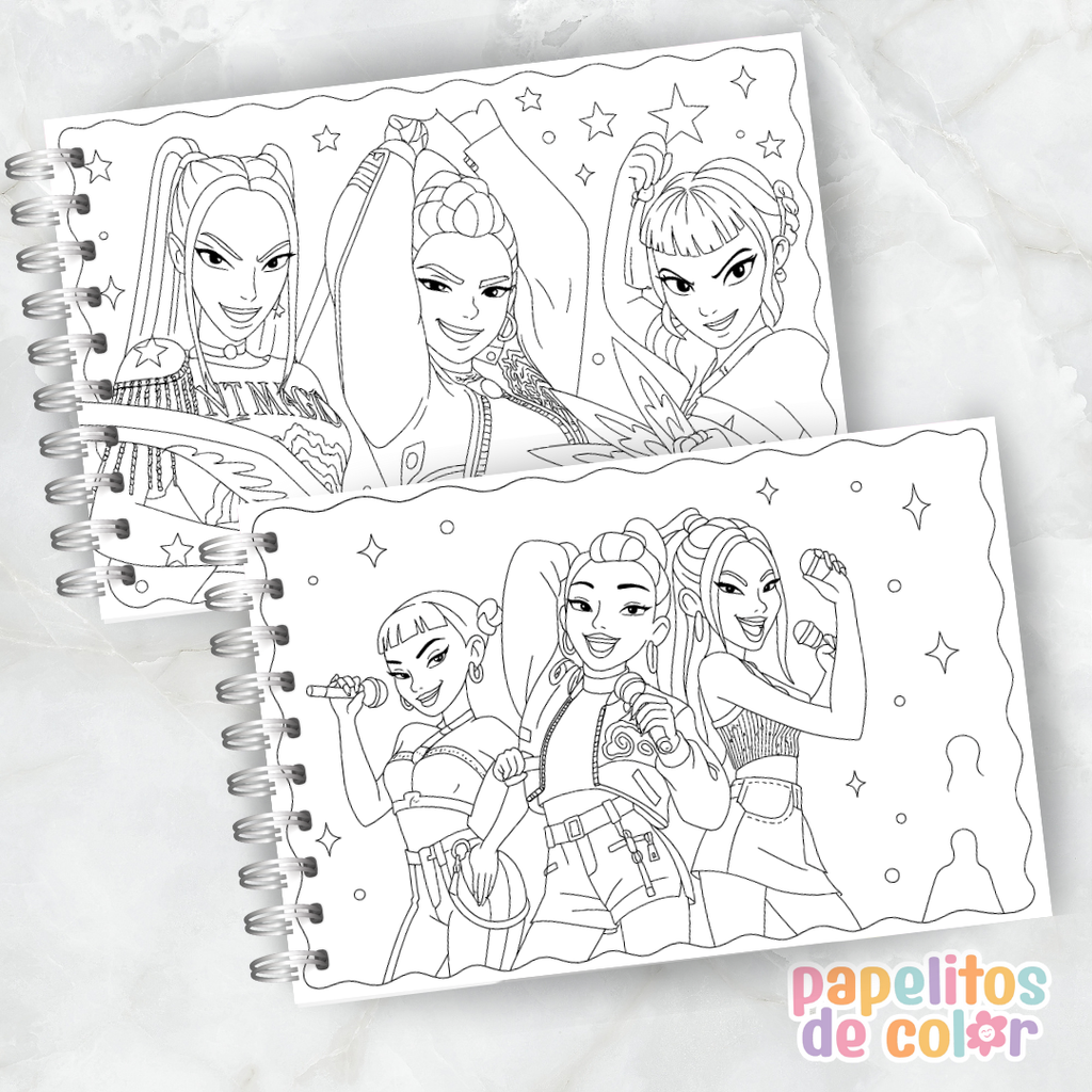 ✨Libro para Pintar Guerreras K-Pop 🎤