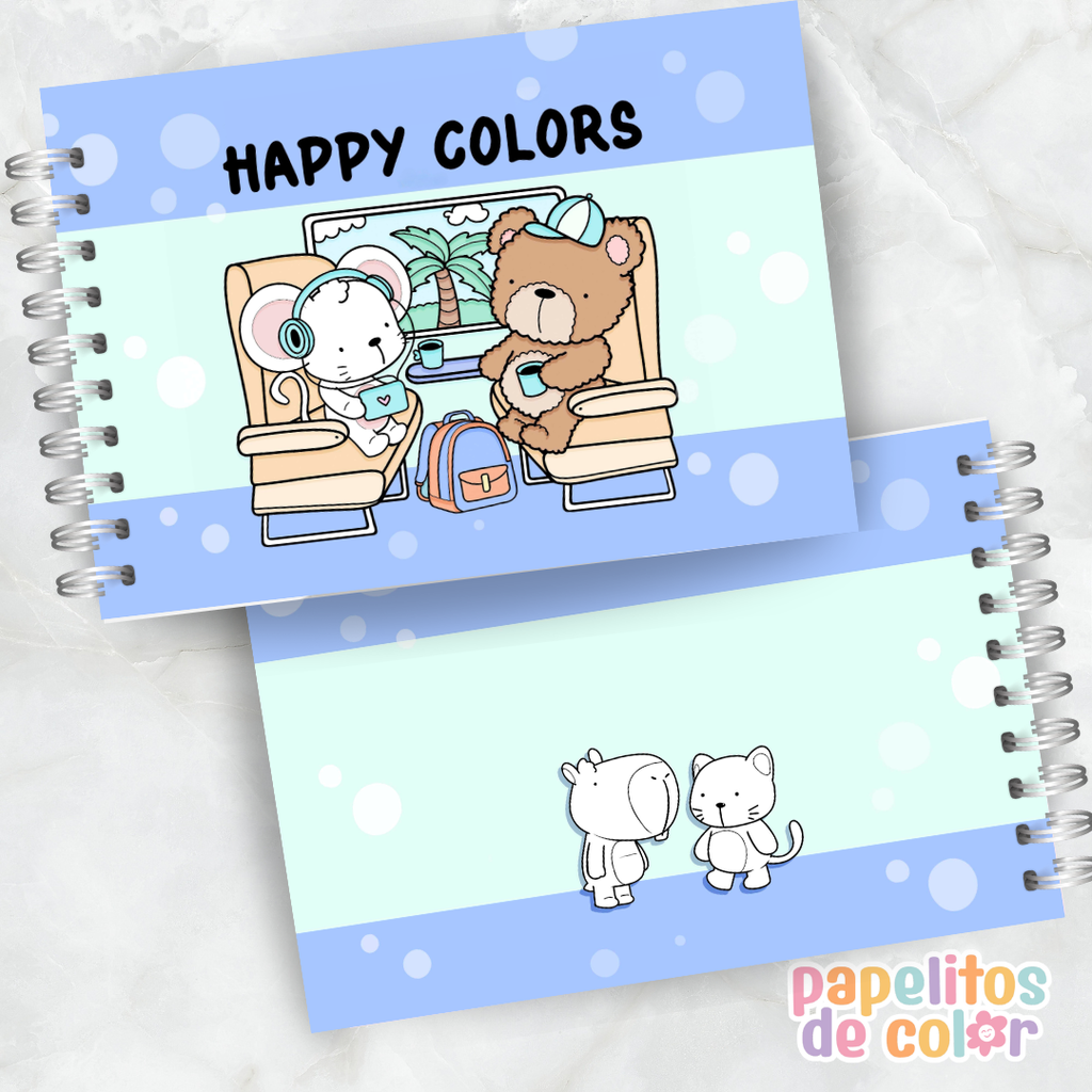 🌈✈️ Libro para pintar Viaje Happy Colors ✈️🌈